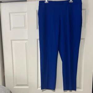Calvin Klein Cobalt Blue Straight-Leg Stretch Pants